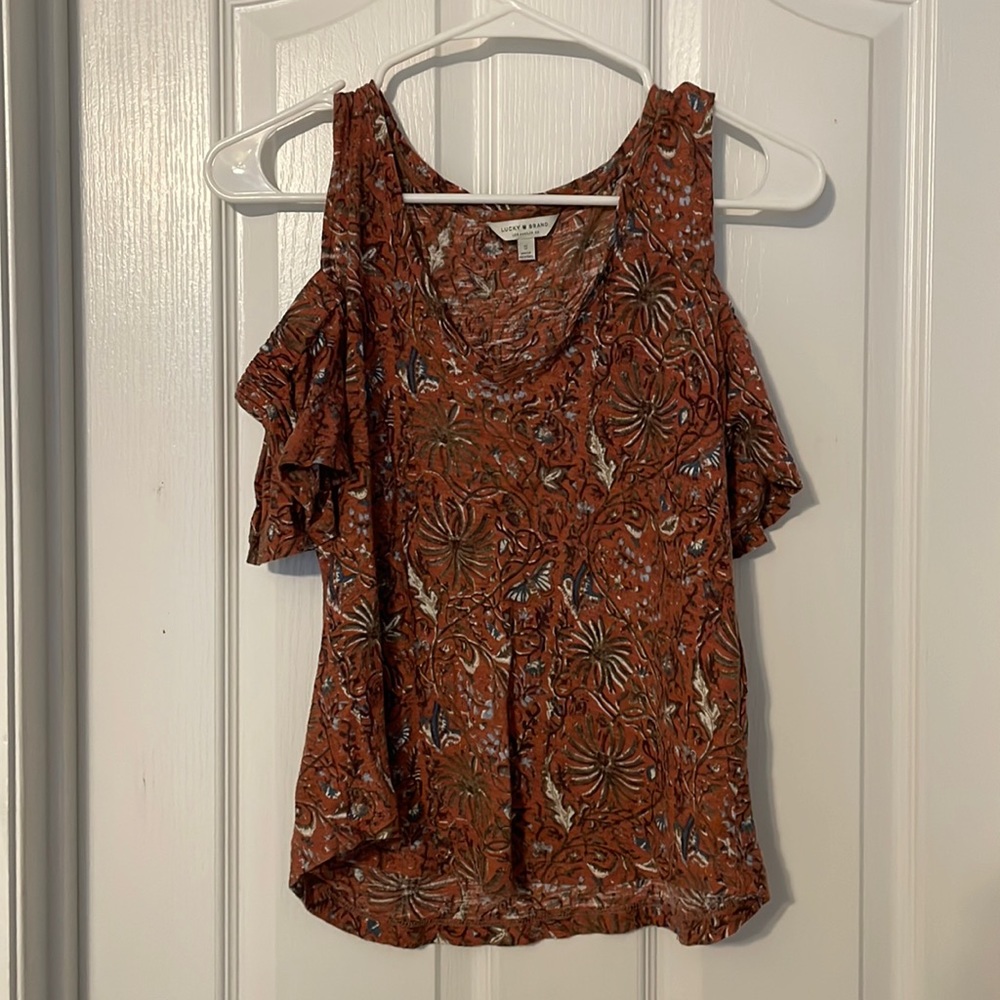 Lucky Brand cold shoulder blouse